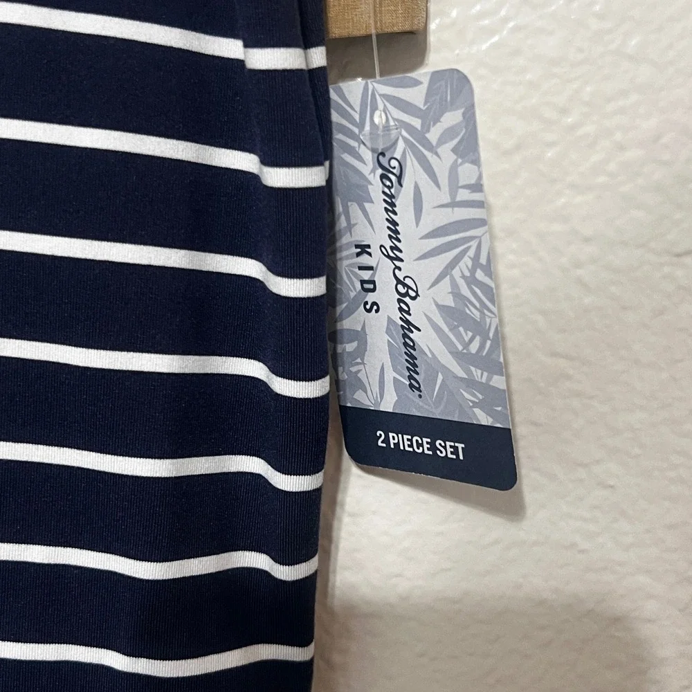 Tommy Bahama Kids 2 Piece Set Striped Polo Shirt & Shorts Outfit‎ Size 5/6